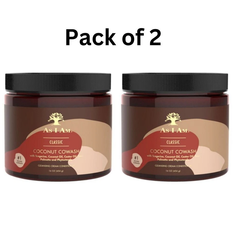 AS I AM COCONUT COWASH / CO WASH CLEANSING CREME CONDITIONER 454g - PACK OF 2
