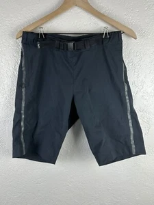 Rapha Shorts Mens Medium Blac Cycling Bike Belted Reflective Woven Pockets 9" in - Picture 1 of 5