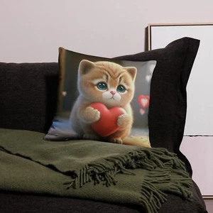 Throw Pillow Case Kitten 12 - Picture 1 of 2