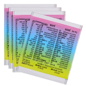 4 Sheets Aufkleber Mit Tastenkombinationen Verknüpfungsaufkleber - Afbeelding 1 van 12