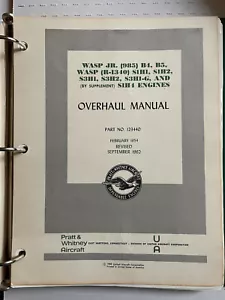 Pratt & Whitney OVERHAUL Manual Wasp Jr. (985) and Wasp (R-1340) (P/N: 123440) - Picture 1 of 4