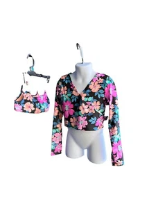 Art Class - Girls Size S 6/7 - 2 Set Swim Tops - Multicolored Floral - Picture 1 of 4