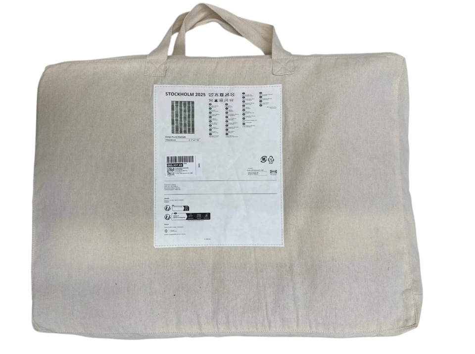 Nueva alfombra IKEA STOCKHOLM 2025 verde/blanco/negro (5 ' 7 "x7 ' 10") 305.937.69 Foto 1 de 1