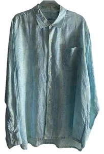 Tommy Bahama Men's 2XL Linen Long Sleeve Button Front Shirt Blue Green Floral - Picture 1 of 6