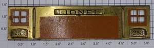 Lionel 253-4 Brass Name and Number Plate with Orange Detailing - Picture 1 of 2