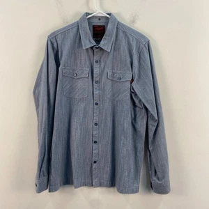 O'Neil Freak Men Medium Button Shirt Blue Top Long Sleeve Cotton Pocket 7472 - Picture 1 of 9