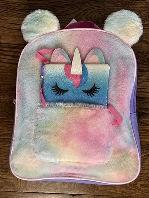 Mochila Unicornio Arco Iris Difuso Cartera Lindo Mini Bolso para Libros Piel Sintética Niñas Púrpura Nuevo Foto 1 de 4