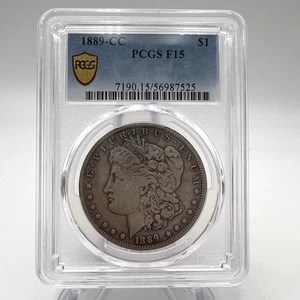 PCGS $1 1889-CC F15 Morgan Silver Dollar. Lot.387 - Picture 1 of 7