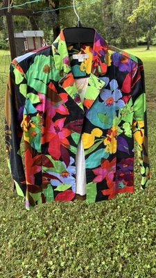 Chaqueta Blazer ERIN LONDON Para Mujer SP Acuarela Floral Artística Multicolor  Foto 1 de 4