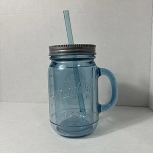 Aladdin Insulated Mason Jar Tumbler Mug With Gray Lid 20 oz Light Blue - Picture 1 of 2