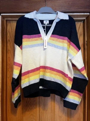 Sudadera Sundry Johnny Cuello Multi Rayas Para Mujer Talla XL Nueva Mezcla de Lana Foto 1 de 4