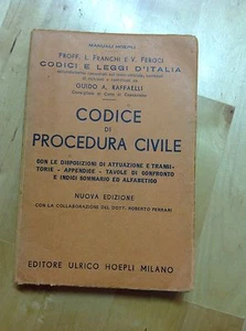 MANUALI HOEPLI FRANCHI, FEROCI, RAFFAELLI CODICE DI PROCEDURA CIVILE 1953 - Imagen 1 de 1