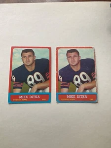 1963 Topps #62 Mike Ditka Chicago Bears Football Card HOF two card lot - Picture 1 of 2