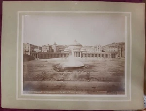 1880 - Napoli S, Francesco di Paola e Piazza Plebiscito Achille Mauri Albumina - Picture 1 of 1