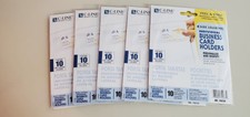 (5) C-Line Self-Adhesive Business Card Holders Top Loading 2 x 3.5 Inches
