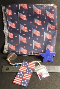 Creative Kit: USA Holiday Fabric Blue Gold Star Windsock Decor 1:12 AS IS CK4213 - Picture 1 of 3