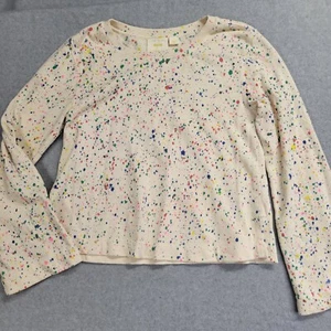 Anthropologie Maeve Jaime Coloful Paint Splatter Sweatshirt Small Bell Sleeve - Picture 1 of 8