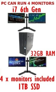 HP i7 6GEN COMPUTER PC 4 BILDSCHIRM 1TB SSD 32GB RAM DELL 4 X 22" MONITORE TFT - Bild 1 von 1