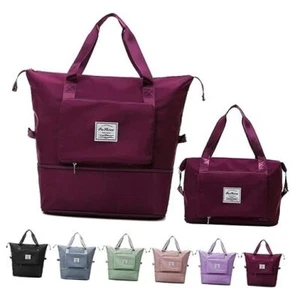 Large Capacity Travel Bag, Foldable Travel Bag, Expandable Travel Fuchsia - Picture 1 of 7