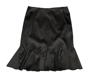 JS Collection Womens Black Trumpet Skirt Sz 12 Back Zipper Satin Party Cocktail - Picture 1 of 9