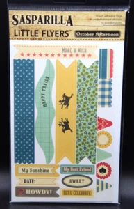 October Afternoon SASPARILLA Little Flyers EM-859 Rustic Western Flags Stickers+ - Picture 1 of 2