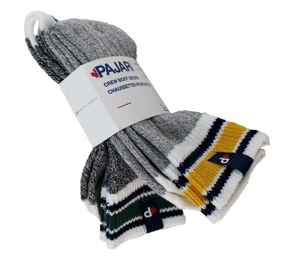 PAJAR Size 6-10 2 Pairs Heather Multi Colors Women Crew Boot Socks