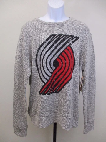 New Portland Trailblazers Mens Sizes XL-2XL Gray Majestic Knit Sweatshirt $55 Cover