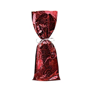 Mylar Wine gift bags SWIRL Design RED Color 100 Pieces- Size: 7"x 18" - Picture 1 of 2