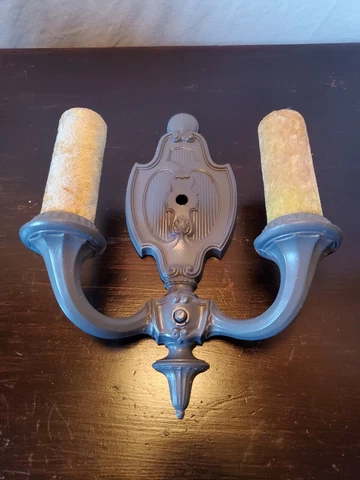 1920s Victorian Antique Cast Iron Lightolier Wall Sconce Cover
