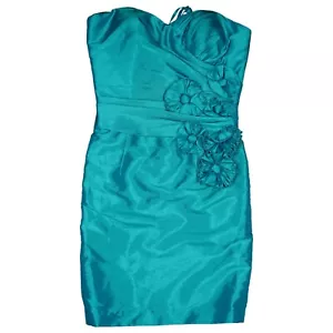 Laona Abend Pencil Party Abschluss Brautjungfern Kleid kurz 36 Türkis Blumen NEU - Bild 1 von 3