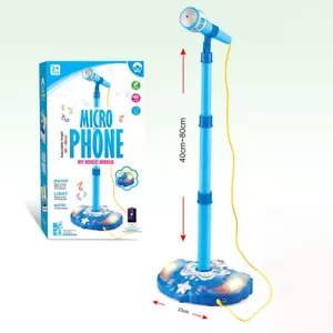 Kids Microphone and Stand LED Lighted Kids Karaoke for Girls Boys Little Singer - Picture 1 of 13