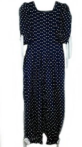 Mono Abbi Taylor Mujer Talla 7/8 Azul Blanco Lunares Cinta Vintage - Imagen 1 de 12