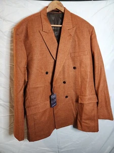 StudioSuits Men's Burnt Orange Double Breasted Suit Jacket Size 54R - Picture 1 of 6