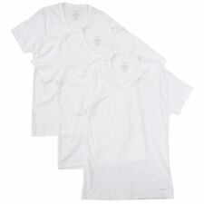 Calvin Klein 3 PK Slim Fit V-neck T-shirts M White 100 Cotton