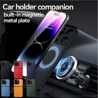 Funda Trasera Híbrida TPU Cuero PU Magnética para iPhone 15 Pro Max 12 Pro Max 14 Foto 1 de 4