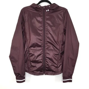 Mens UNDER ARMOUR Storm 1 Burgundy Lightweight Hooded Zip Up Jacket Size S - Picture 1 of 12