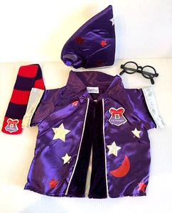 Conjunto Build A Bear Head Wizard Academy ~ Bufanda, sombrero, gafas, capa ~ BABWS - Imagen 1 de 2