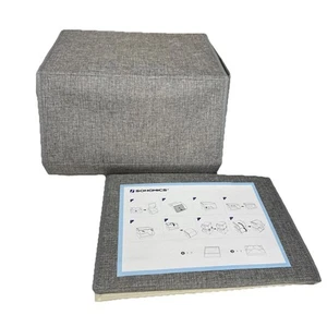 Stackable Storage Bins Set of 2, Storage Boxes with Lids and Front Windows Gray - Picture 1 of 18