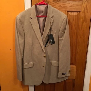 Abrigo deportivo Kenneth Cole Reaction 46 regular ajustado liso marfil con etiquetas para hombre - Imagen 1 de 10