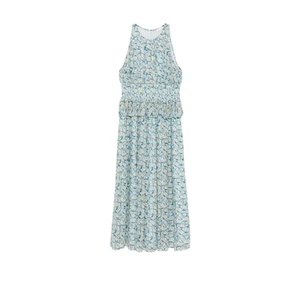 Abito midi Ulla Johnson Adeline donna 12 blu floreale senza maniche seta nuovo con etichette NUOVO - Foto 1 di 13