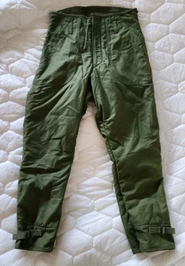Vtg. 70's Insulated A2 Deck Pants Army Navy Permeable Cold Weather Trousers Sz S - Picture 1 of 15