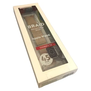 Braid Adjustable Band for Apple Watch 45mm 44mm 42mm Tan Black NIB - Picture 1 of 11