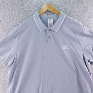 Adidas Herren Poloshirt hellblau kurzarm Größe 2XL Stretch Rugby - Bild 1 von 7