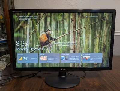 Acer S240HL LCD 24" Widescreen 1080p Monitor with AC Adapter, VGA Cable, & Stand - Image 1 of 3