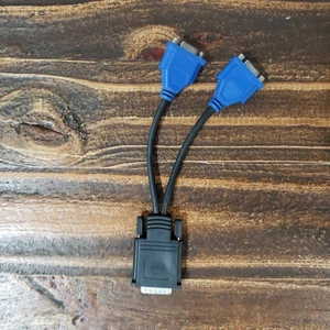 Molex DMS 59 Male to Dual 2x VGA DE 15 D Sub Female Y Splitter - Picture 1 of 6