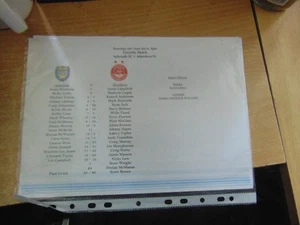 Teamsheet Friendly 2014/15 Arbroath v Aberdeen June 28 - Imagen 1 de 1
