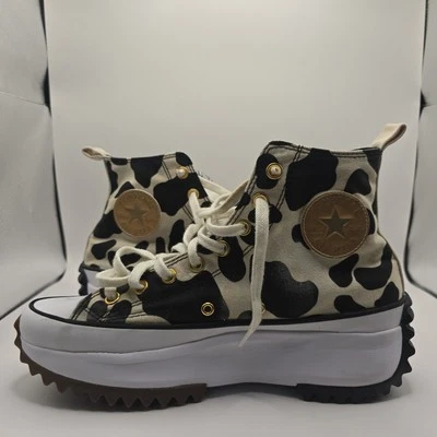 Converse Run Star Hike Hi Women's Shoes Sz 11 Cow Print Stars Platform A03154C - Image 1 of 4
