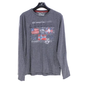 NAPAPIJRI Herren Pullover Gr.M Rundhals Grau Baumwolle Pulli me4617 - Bild 1 von 6