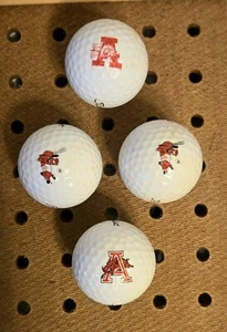 Set Of 4 Arkansas Razorback Golf Balls, Titleist TruFeel, AAAA - Picture 1 of 4