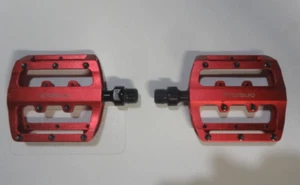 Origin8 Pedali Piattaforma Mascal 9/16" Corpo Alluminio Concavo Perni Estraibili ROSSO - Foto 1 di 10